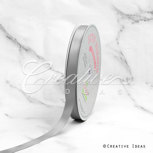 5/8" Single Face Satin Ribbon - 100 Yards (Silver)