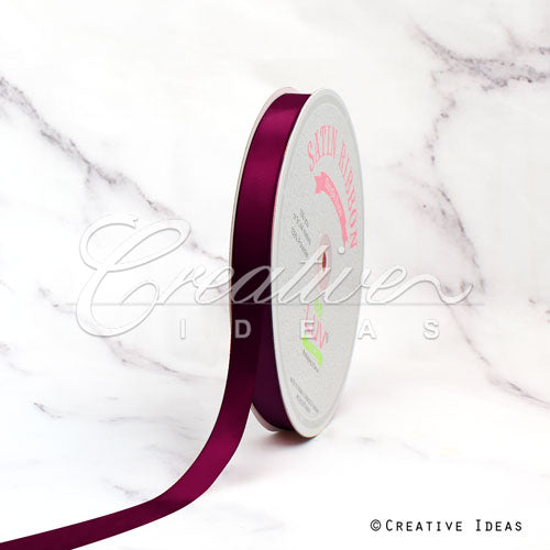 5/8" Single Face Satin Ribbon - 100 Yards (Wine)