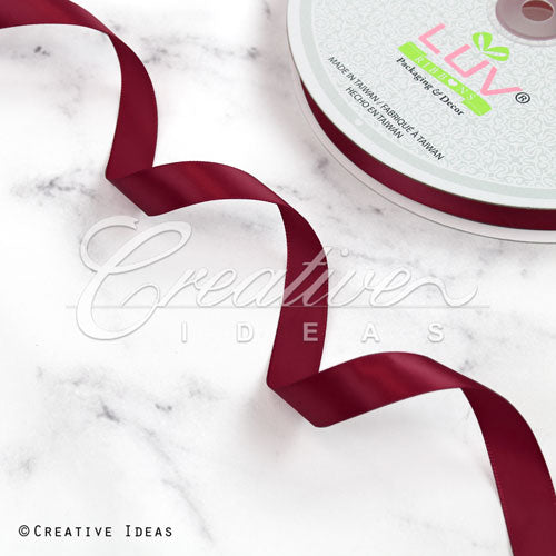 5/8" Single Face Satin Ribbon - 100 Yards (Wine)