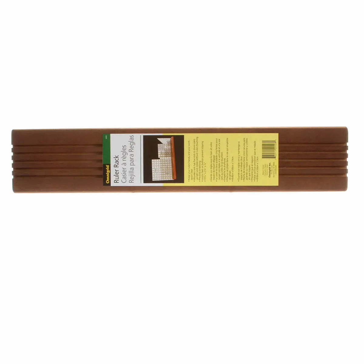 Wooden Ruler Rack 5 Slot Brown