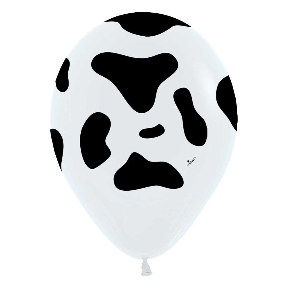 Latex Balloons 5 Inch Cow Print White