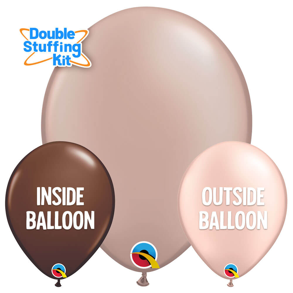 Latex Balloons 5 Inch Chocolate Peach Double-Stuffing Kit