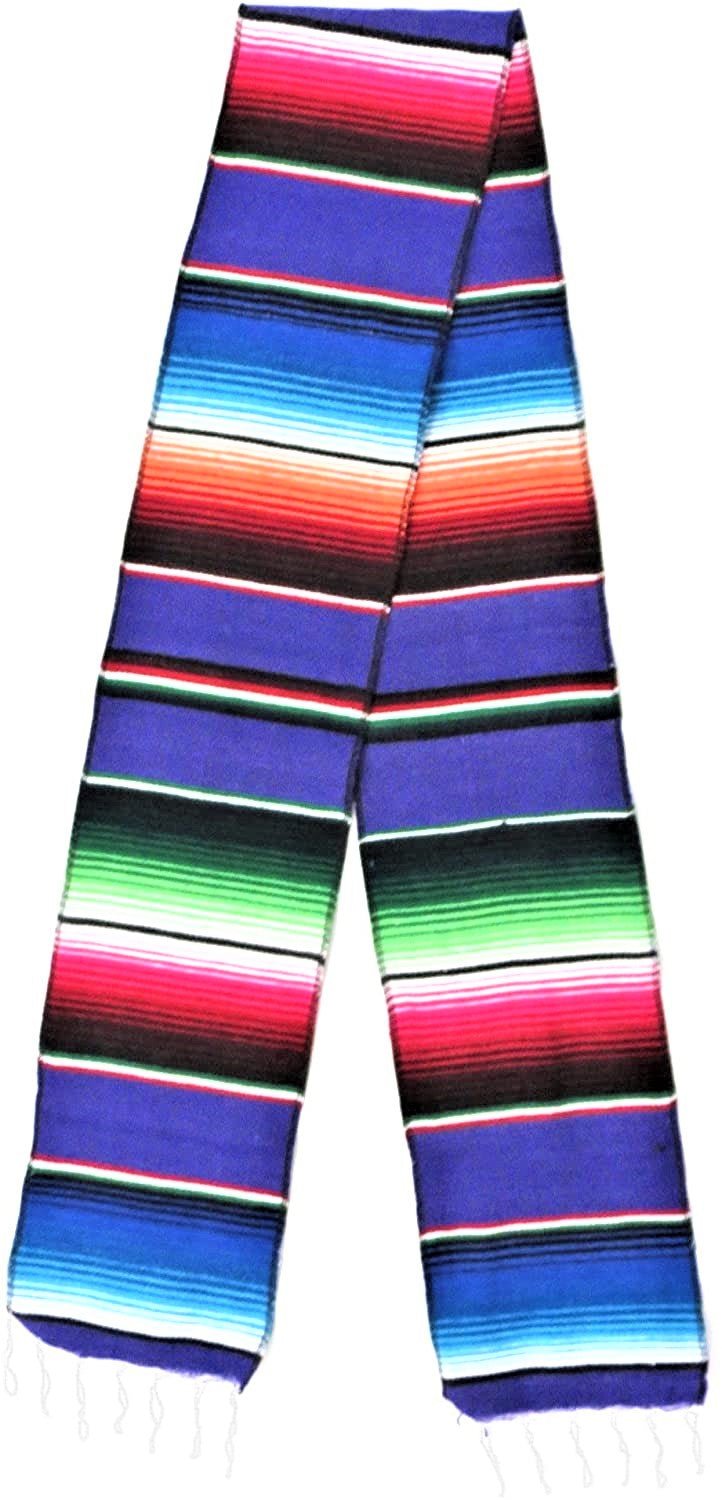 Authentic Mexican Serape Graduation Stole Sash Cotton Fabric - Assorted Stripe Pattern, 5" Wide X 76" Long (1 Piece)