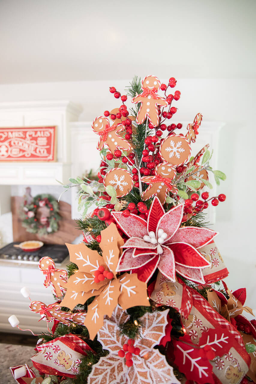 28” x 12" Frost Velvet Poinsettia Stem