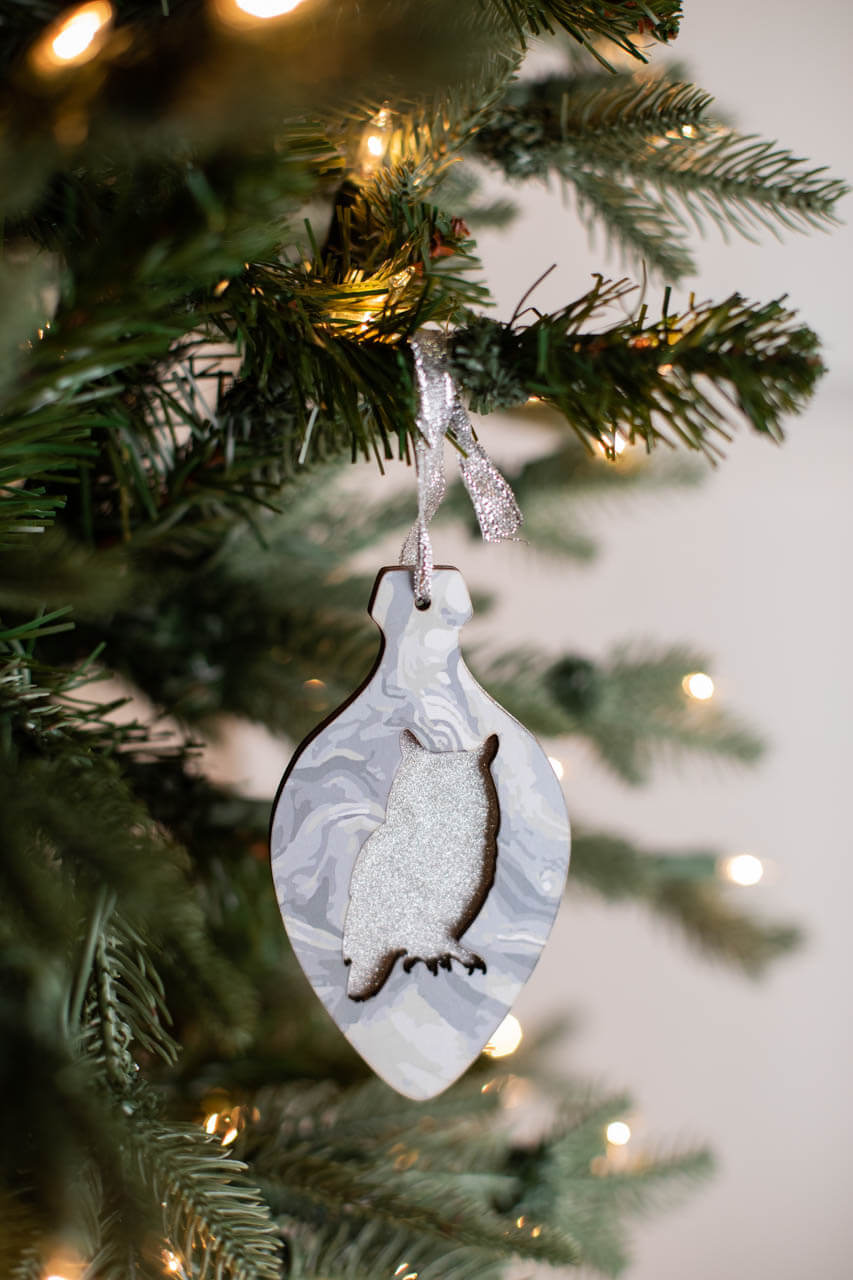 3” Plywood Silver Silhouette Animal Ornament