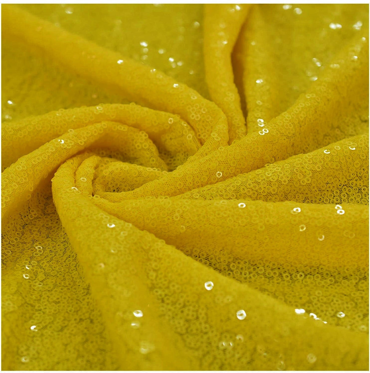 Mini Glitz Disc Sequins Polyester Fabric - 3MM Round Sequins, 50" Width (1 Yard)