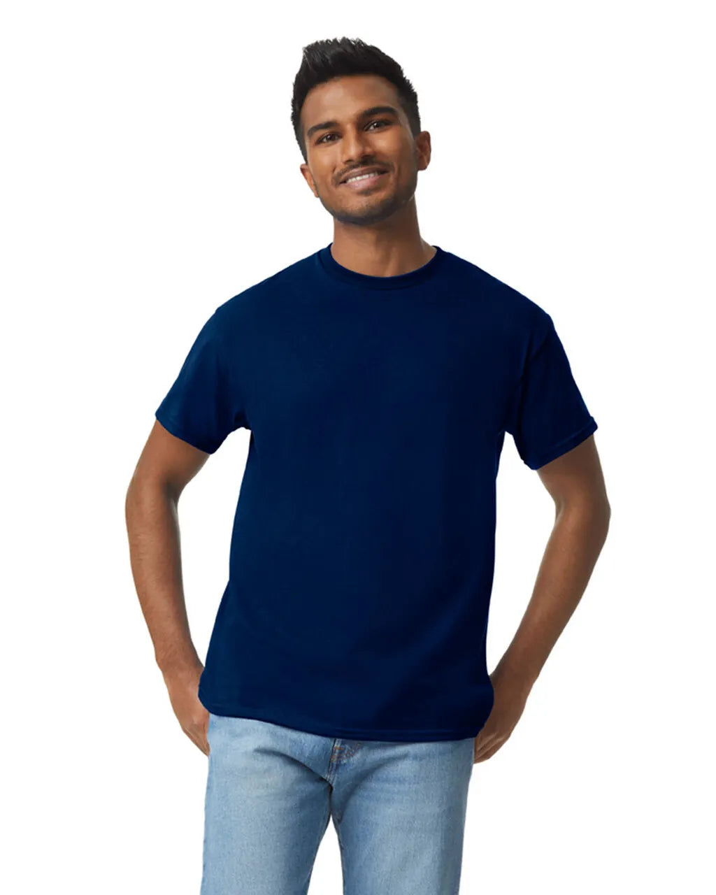 Gildan 5000 Adult Heavy Cotton T-Shirt - Navy Blue, Short Sleeve, Classic Fit (1 Piece)