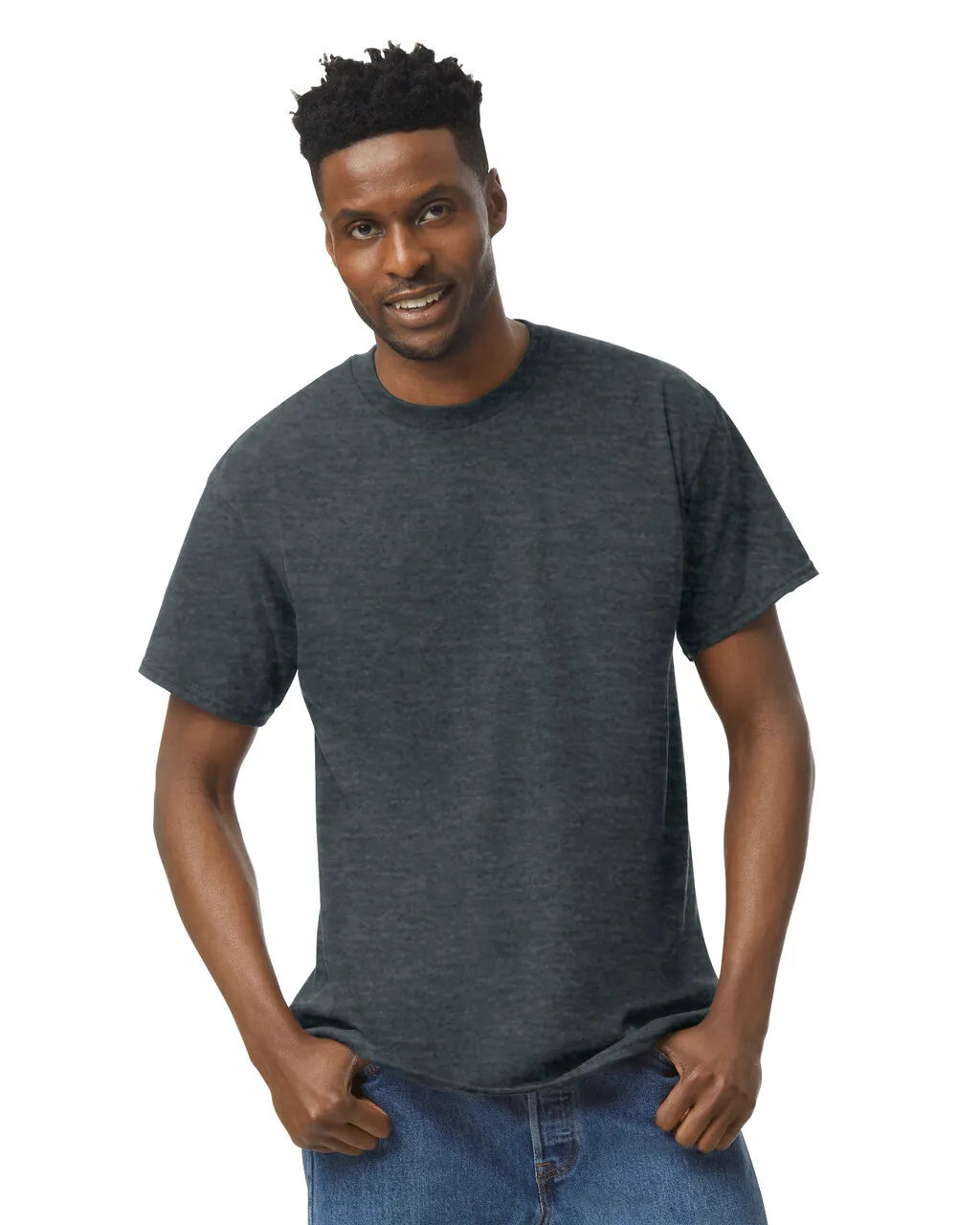 Gildan 5000 Adult Heavy Cotton T-Shirt - Dark Heather, Short Sleeve, Unisex (1 Piece)