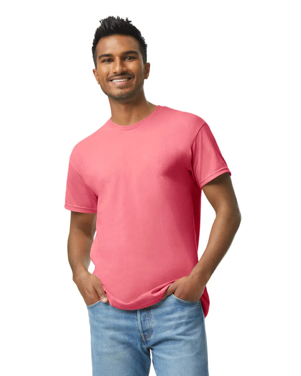 Gildan 5000 Adult Heavy Cotton T-Shirt Fabric - Coral Silk, Short Sleeve, Classic Fit (1 Piece)