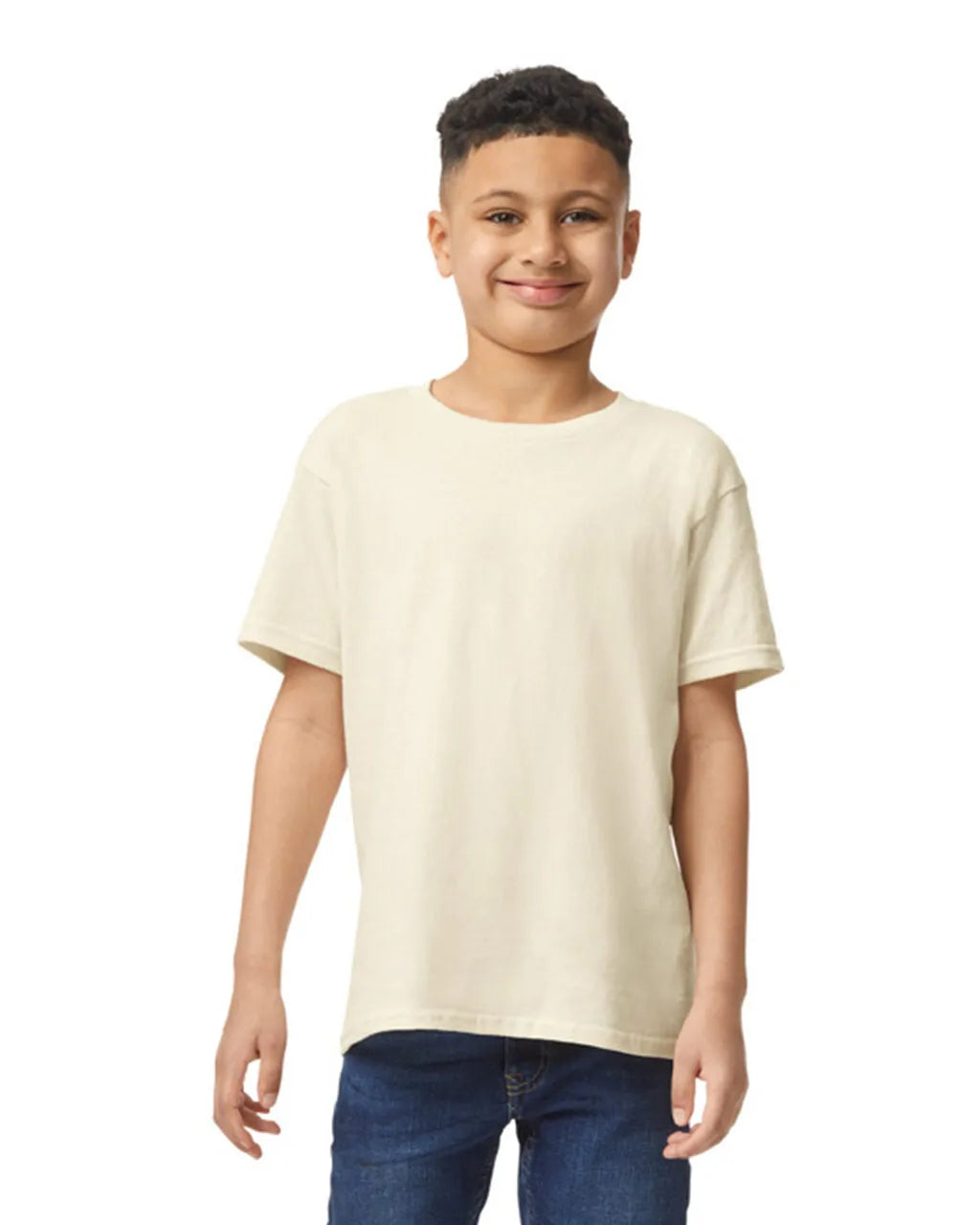 Gildan 5000B Youth Heavy Cotton Fabric - Natural, Short Sleeve, Classic Fit (1 Shirt)