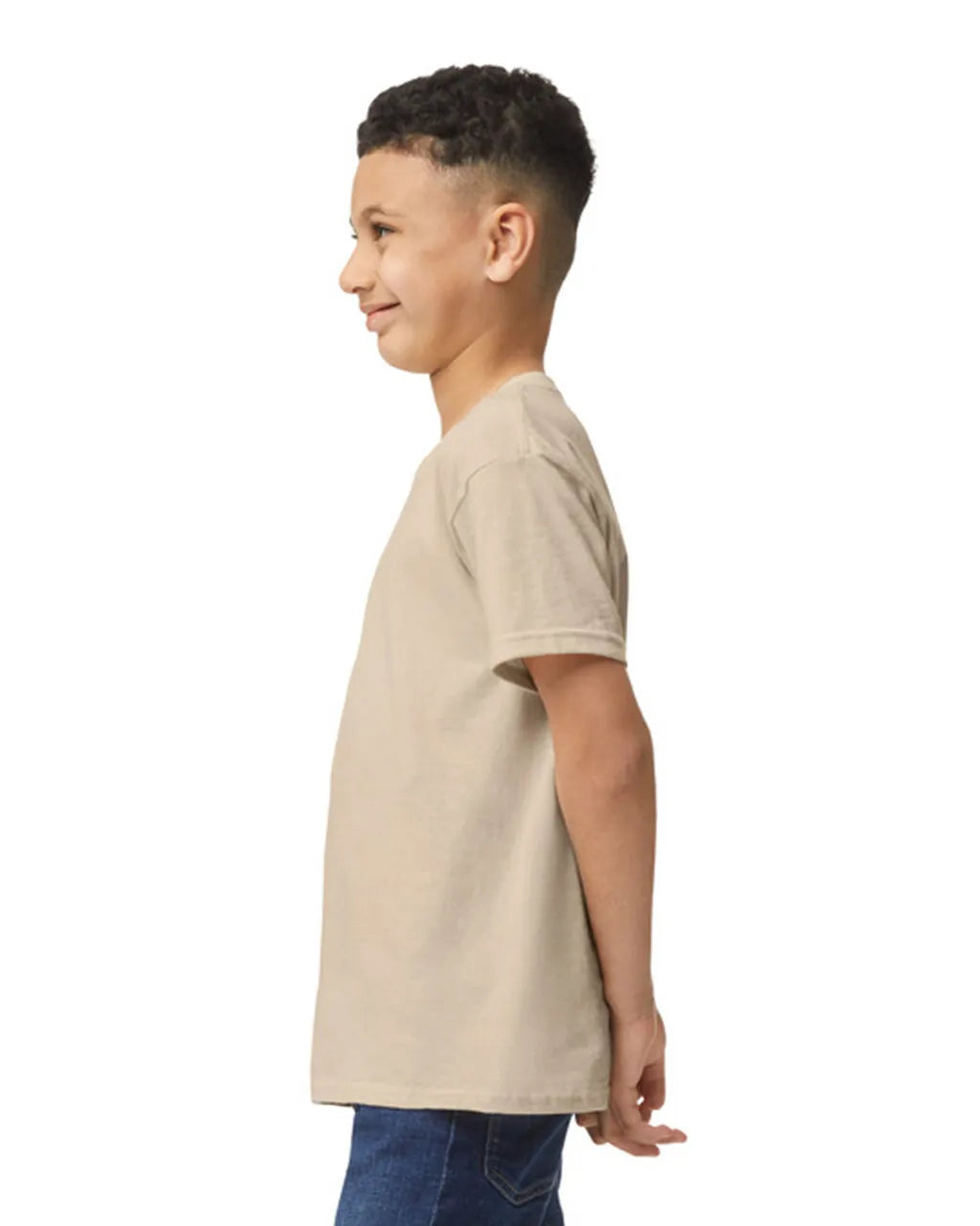 Gildan 5000B Youth Heavy Cotton Fabric - Sand, Short Sleeve, Classic Fit (1 Piece)