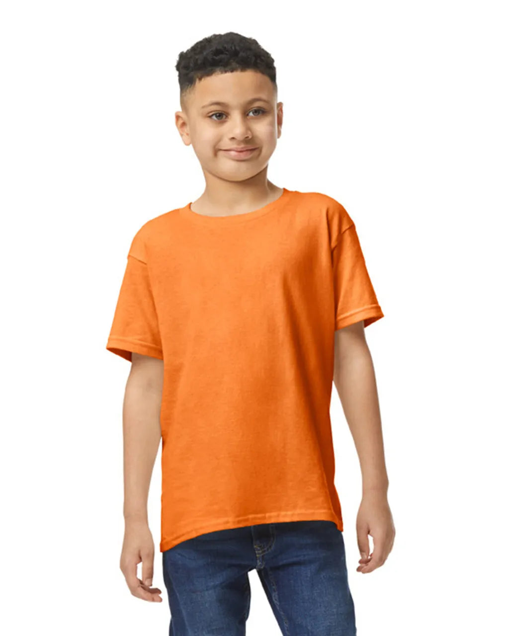 Gildan 5000B Youth Heavy Cotton T-Shirt - Safety Orange, Short Sleeve, Classic Fit (1 Unit)