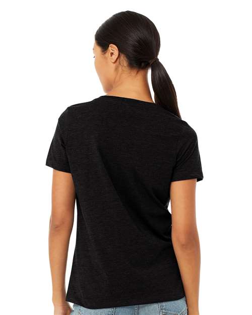 BELLA + CANVAS® Women's Relaxed Heather CVC V-Neck Short Sleeve Tee - 6405CVC