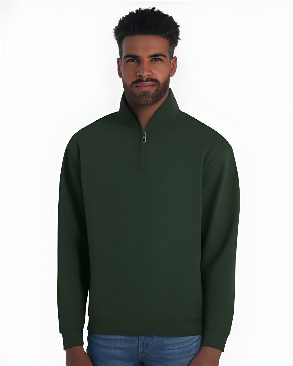 JERZEES® Nublend Cadet Collar Quarter-Zip Long Sleeve Sweatshirt