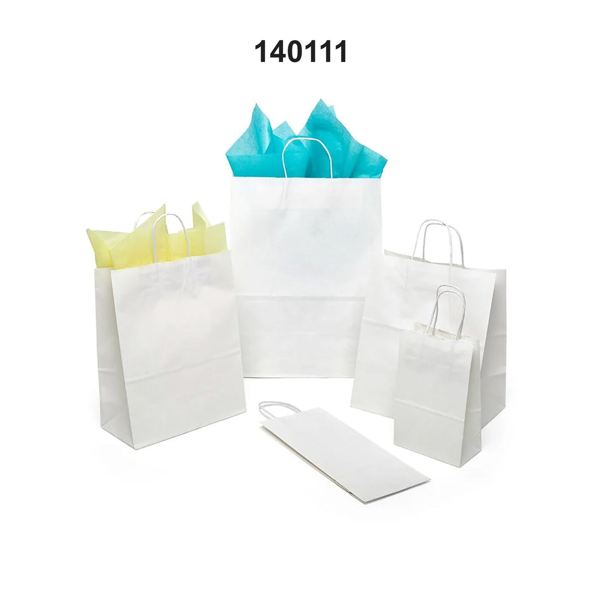 Practical Plain White Kraft Shopping Bag 6" x 3 1/4" x 8 3/8"