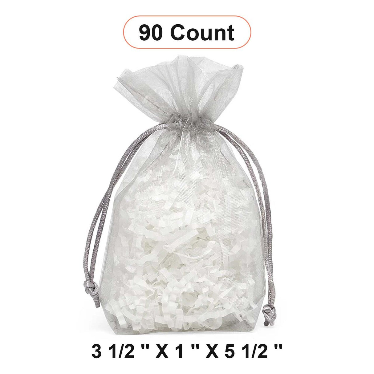 Flat Bottom Organza Bags 3 1/2''x1''x5 1/2'' for Elegant Party Bags