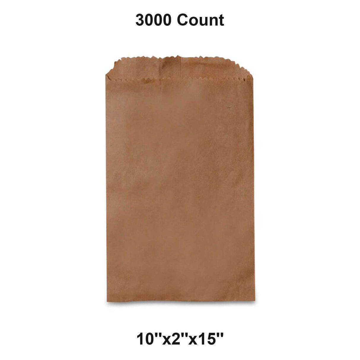 Flat Kraft Paper Bags 10" x 2" x 15"