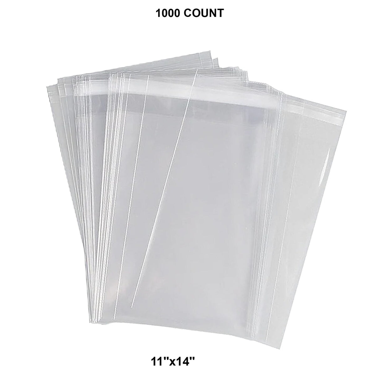 1.2 Mil Poly Bags for Self-Sealing with Tape 11'' x 14''