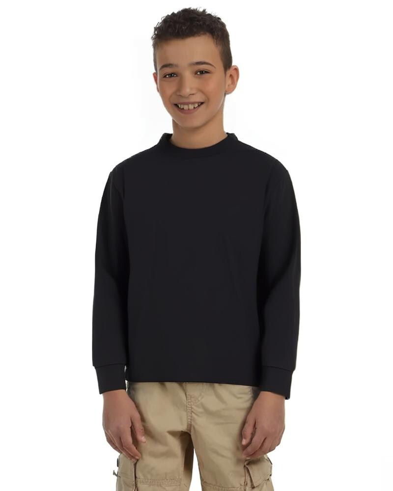 JERZEES® Dri-Power Youth Poly Cotton Long Sleeve Crewneck T-Shirt
