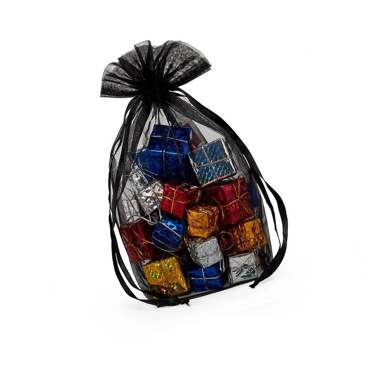 Cardboard Square Bottom Organza Bags 2 1/2'' x 2 1/2'' x8'' for Gift Wrapping