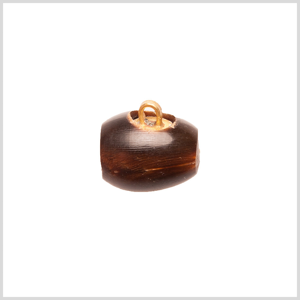 Brown Horn Shank Back Button - 24L/15mm