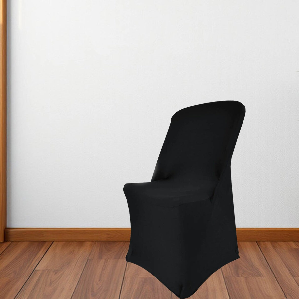 1 Piece Black Premium Spandex Folding Chair Cover Fits Lifetime Chairs, Machine Washable