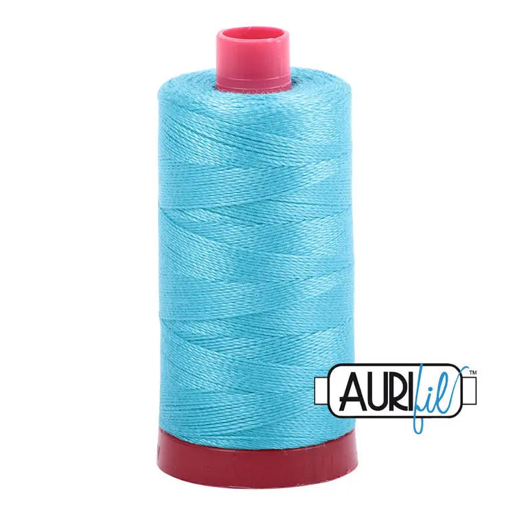 Cotton Thread Bright Turquoise 12 WT Large Spool