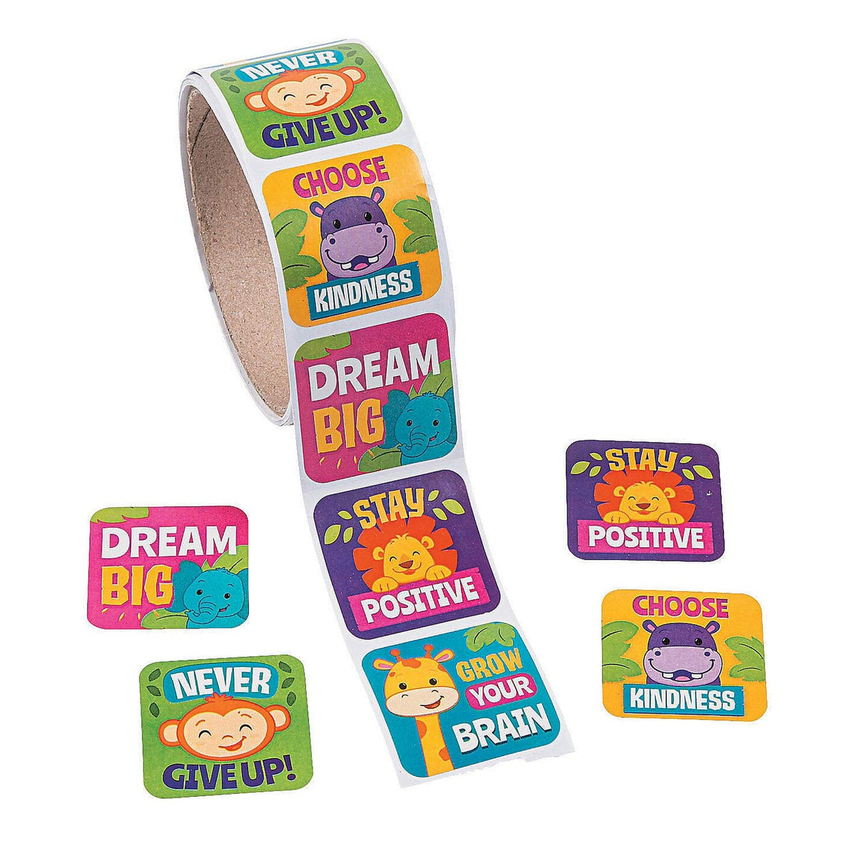 Jungle Motivational Sticker Roll 100 Pieces