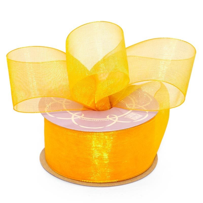 Shimmer Sheer Organza Ribbon – Dandelion, 1 1/2" x 25 Yards (1 Roll)