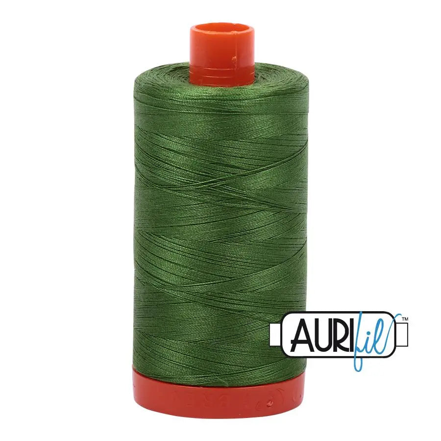Cotton Thread 50wt Dark Green Grass Aurifil Large Spool