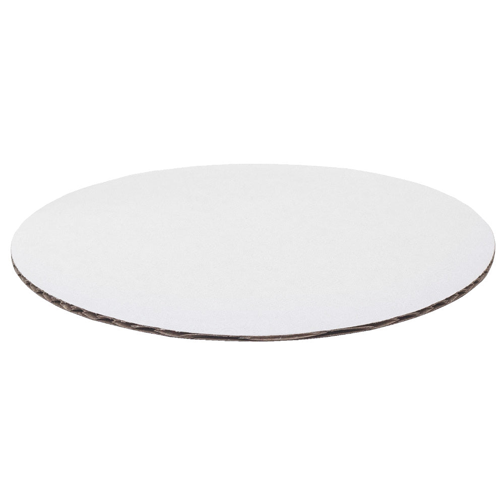 O'Creme White Round Corrugated Cake Board, 8" Dia. - Pack of 10