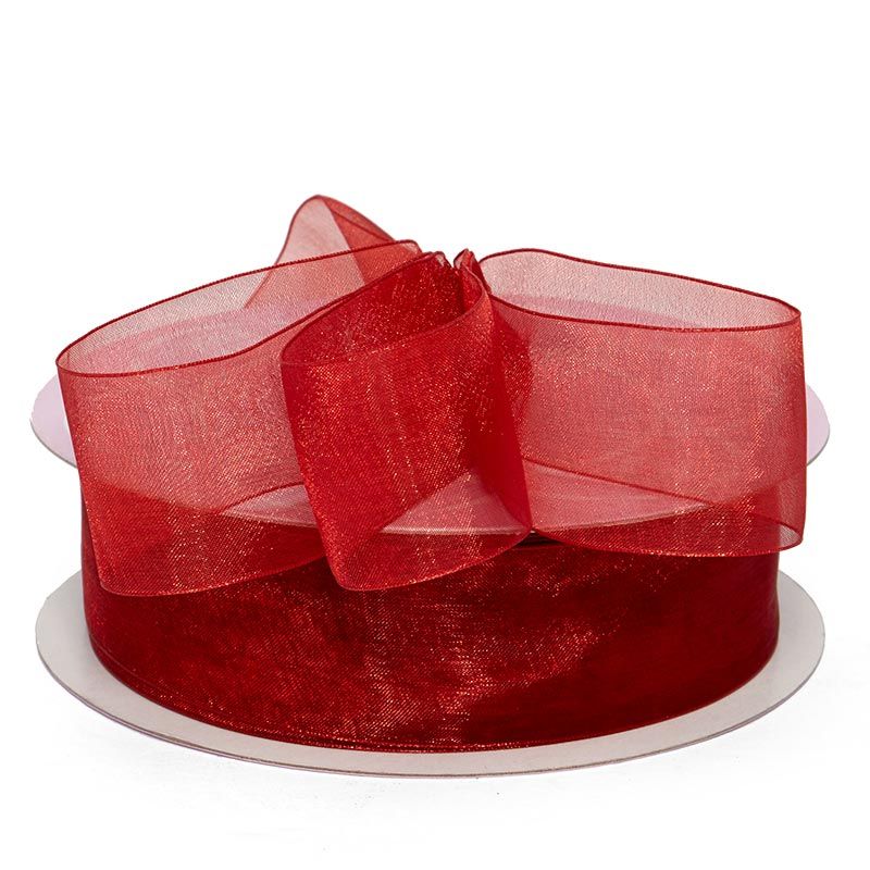 Shimmer Sheer Organza Ribbon – Cinnamon, 1 1/2" x 100 Yards (1 Roll)