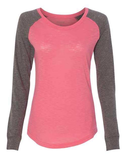 Women's Preppy Patch Slub Long Sleeve T-Shirt