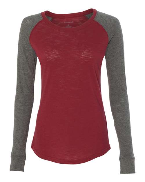 Women's Preppy Patch Slub Long Sleeve T-Shirt