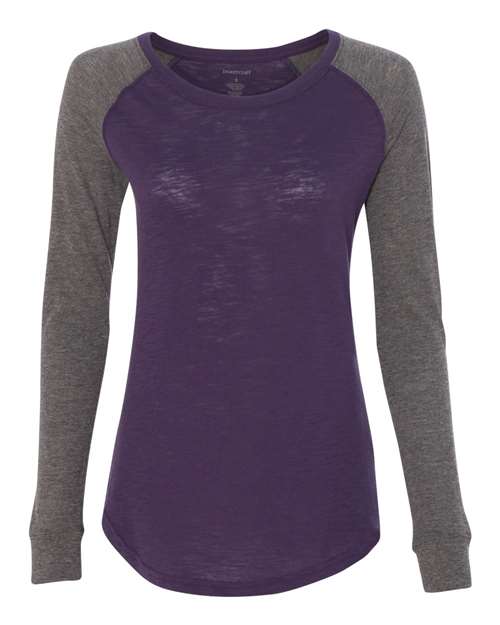 Women's Preppy Patch Slub Long Sleeve T-Shirt