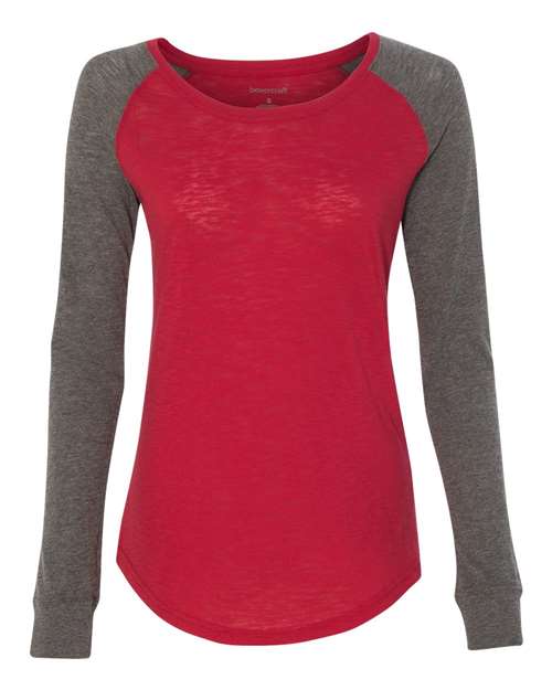 Women's Preppy Patch Slub Long Sleeve T-Shirt
