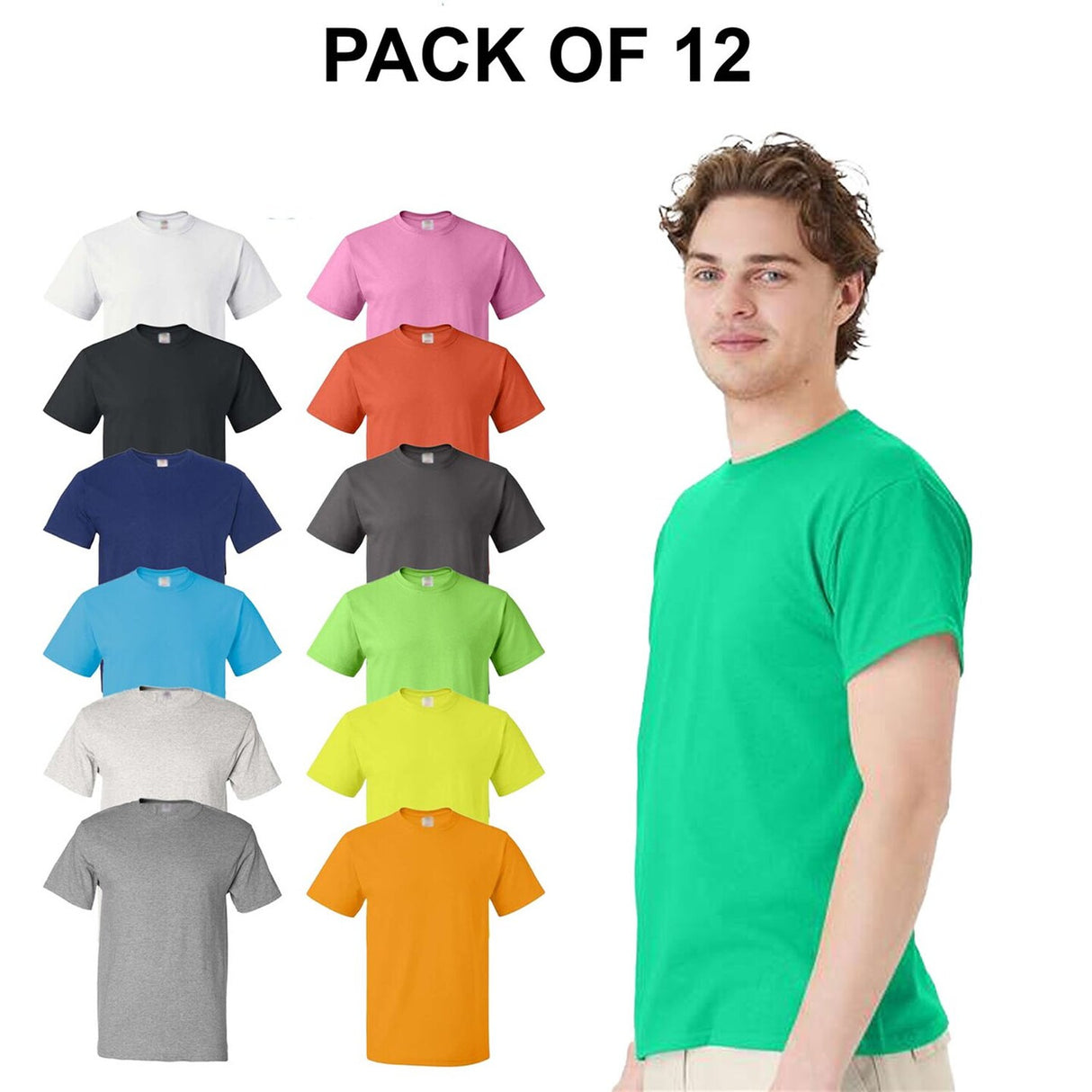 12 Pack Ecosmart Short Sleeve Crewneck T-Shirt For Adult