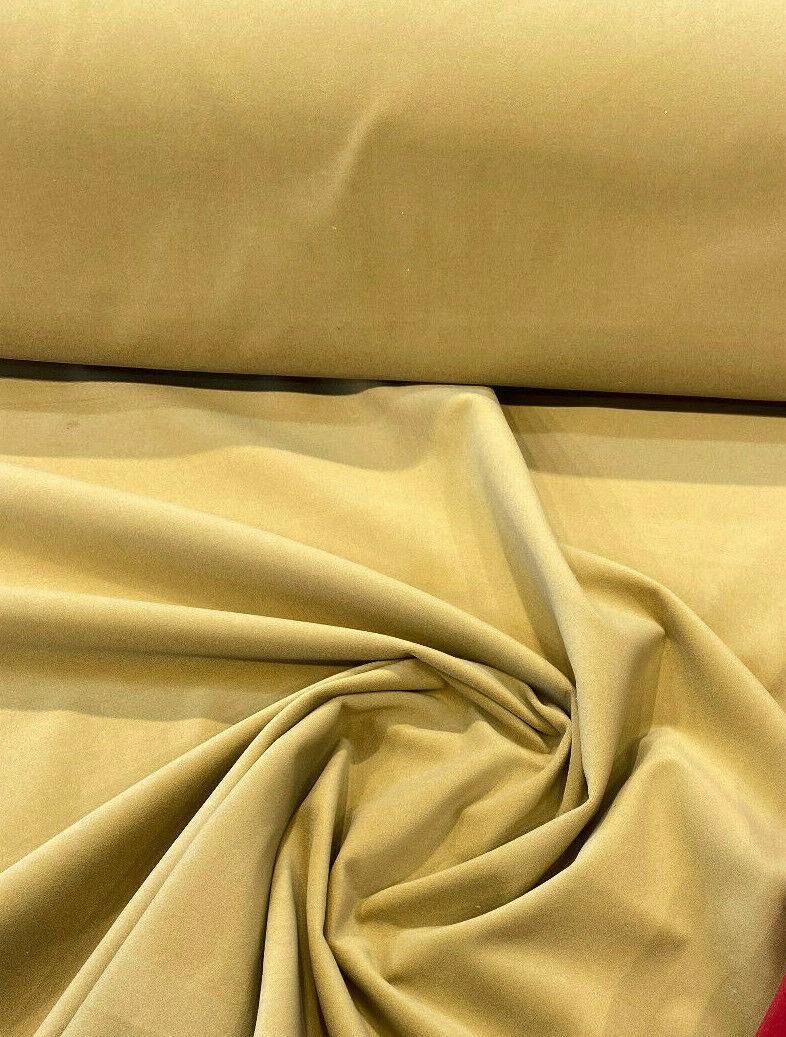 Fabricut Supreme Velvet Yellow Gold Velvet Fabric - Yellow Gold Solid, 54" Width (1 Yard)