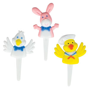 Duck, Chick & Bunny Picks - Assortment -72 count, Size 2-1/2"