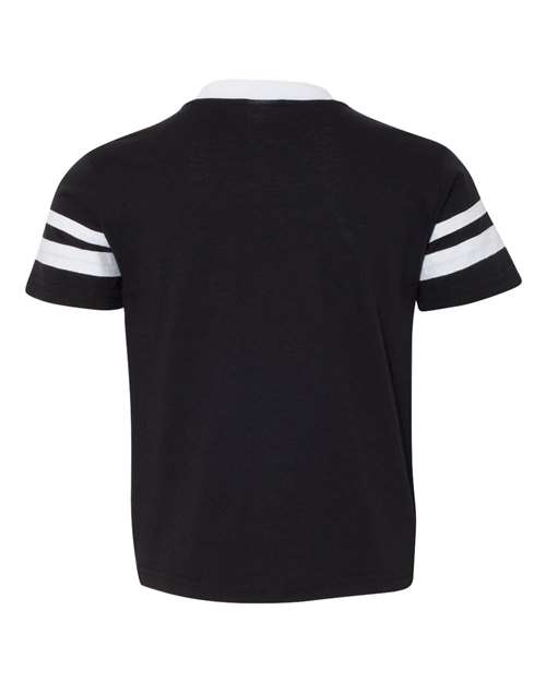 Youth V-Neck Jersey with Striped Sleeves
