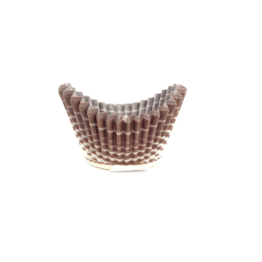 Novacart Brown Pattern Boat Shaped Paper Cup, 1-3/4" Base Dia., 1-5/16" Highest Point, 5/16" Lowest Point, Pack of 200