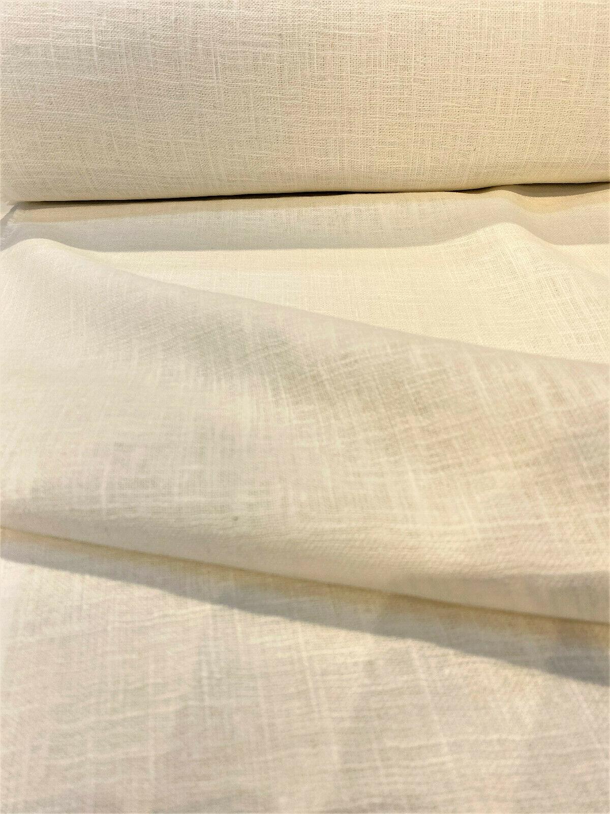 Ivory Linen Ramie Fabric - Ivory Oyster, Drapery Upholstery, 54" Width (1 Yard)