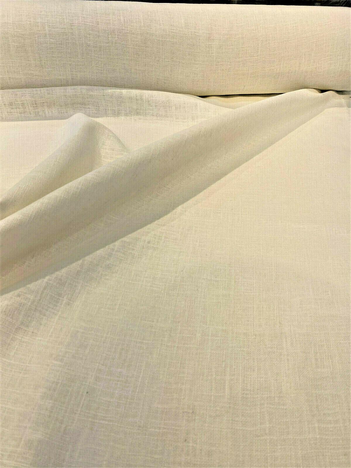 Ivory Linen Ramie Fabric - Ivory Oyster, Drapery Upholstery, 54" Width (1 Yard)