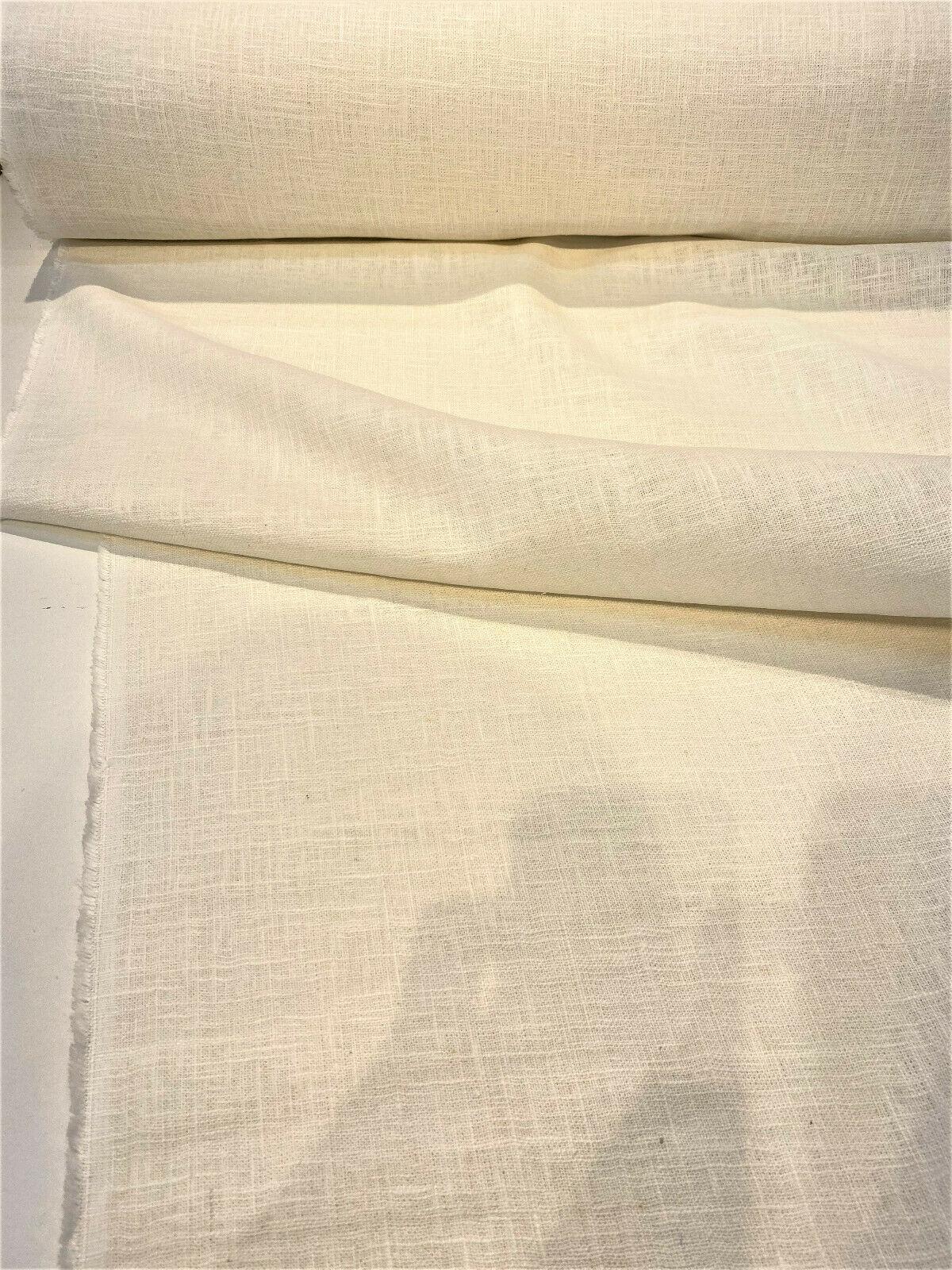Ivory Linen Ramie Fabric - Ivory Oyster, Drapery Upholstery, 54" Width (1 Yard)