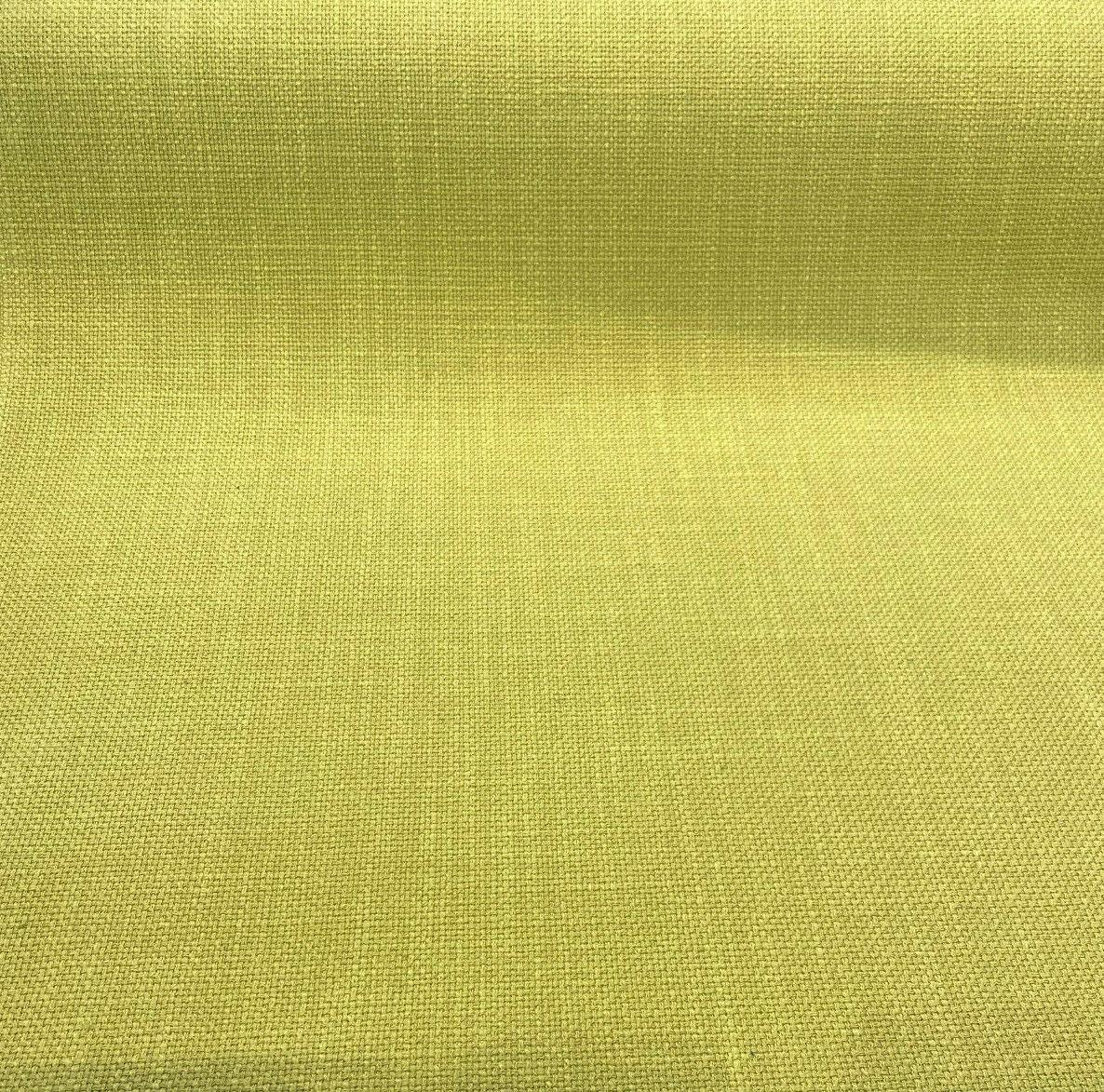 Talbot Kiwi Green Linen Chenille Upholstery Fabric - Kiwi Green, 54" Width, Railroad (1 Yard)