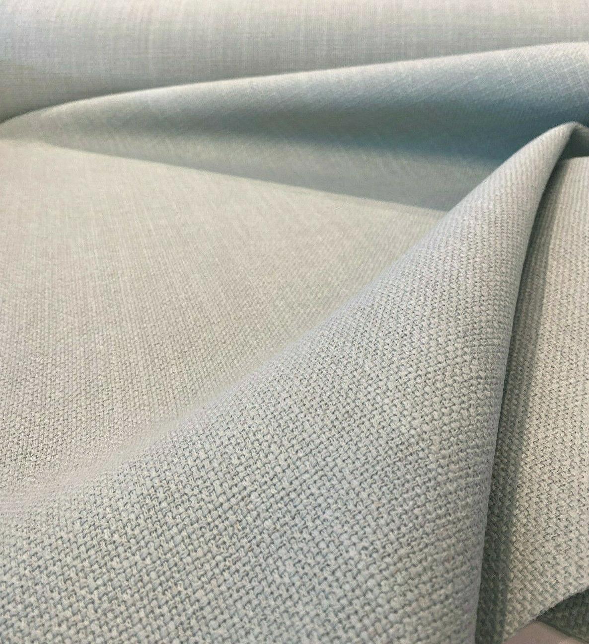Talbot Seafoam Green Linen Chenille Upholstery Fabric - Seafoam Green, 54" Width, Railroad (1 Yard)