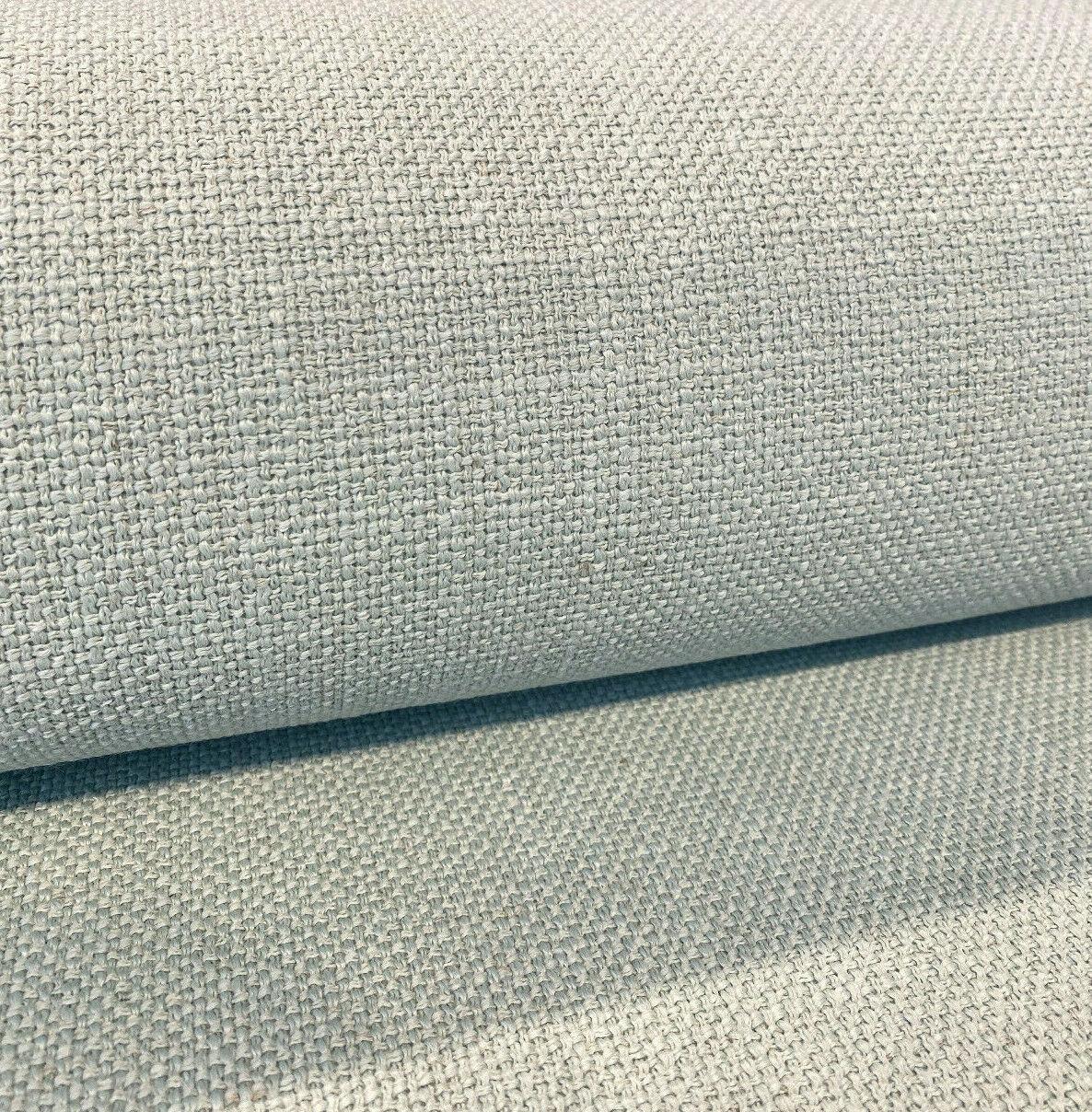 Talbot Seafoam Green Linen Chenille Upholstery Fabric - Seafoam Green, 54" Width, Railroad (1 Yard)