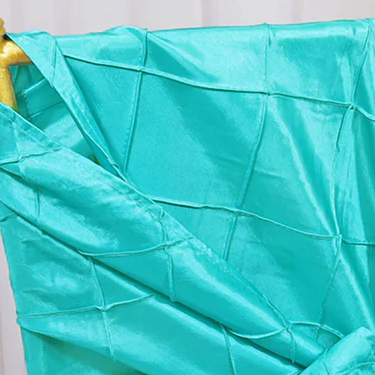 10 Pieces Pool Blue Pintuck Taffeta Chair Sashes 9.5 x 108 Inches