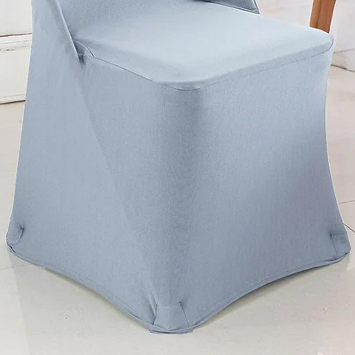 1 Piece Dusty Blue Stretch Spandex Chair Cover for Stylish Folding Seating