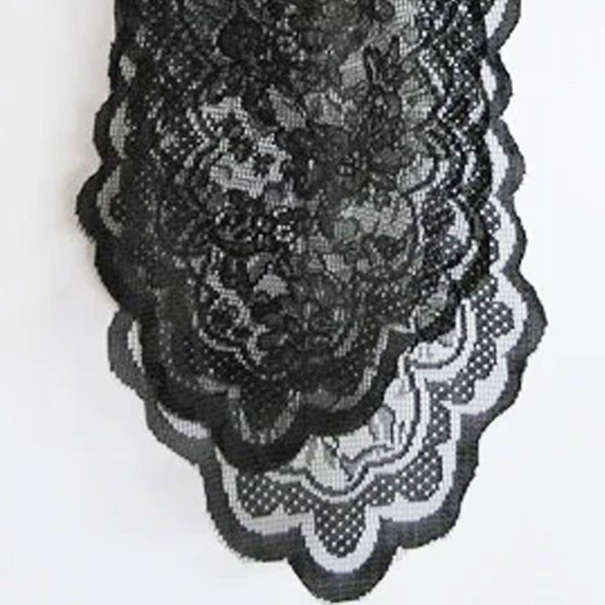 10 Pieces Black Caspari Lace Chair Sashes Premium Event Decoration 9" x 108"